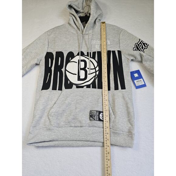 NWT NBA Brooklyn Nets Ultra Game Men's Basketball Pullover Gray Hoodie Sz Med - Picture 8 of 13